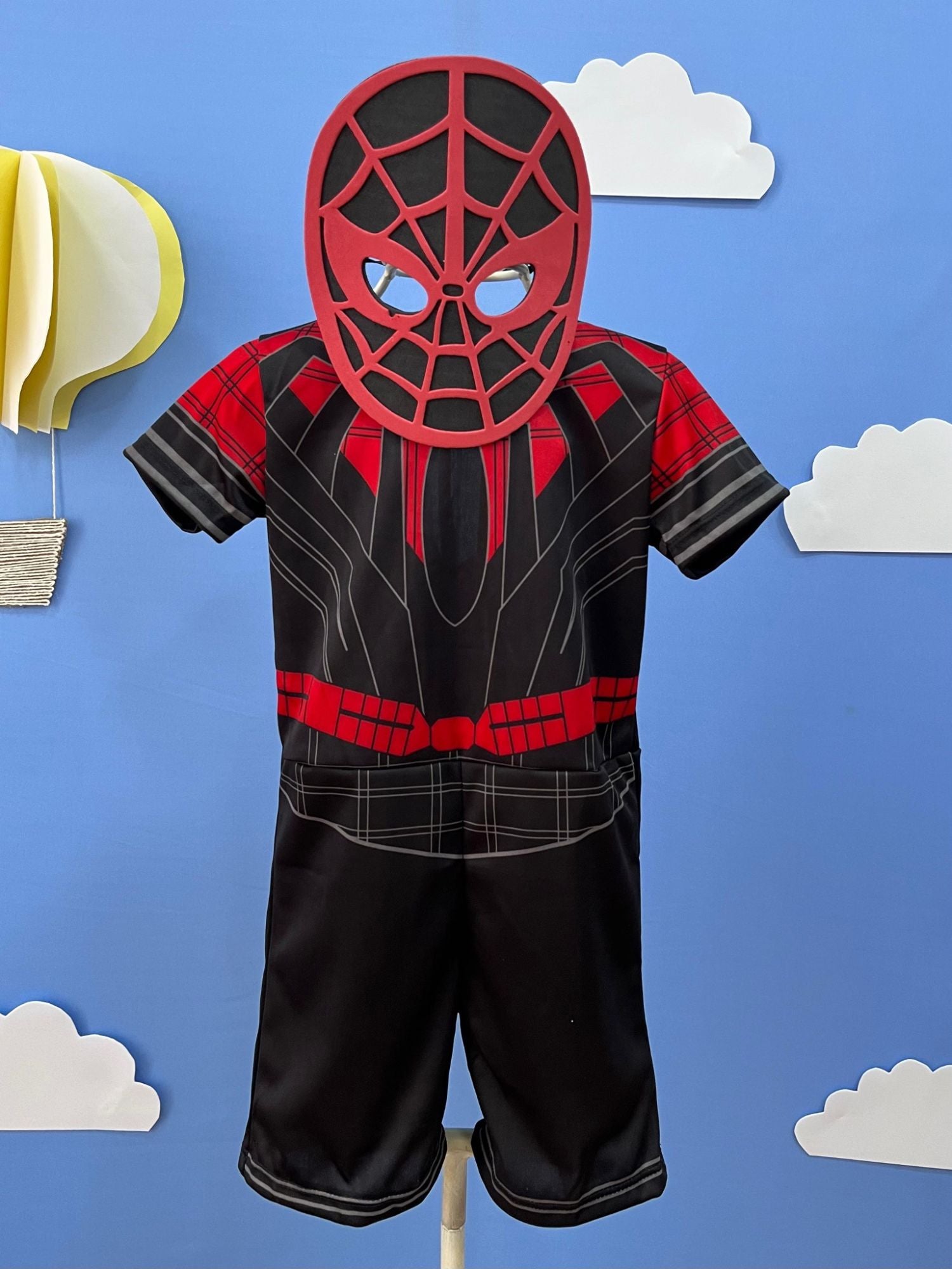 Fantasia Infantil do Homem Aranha com Máscara Temática