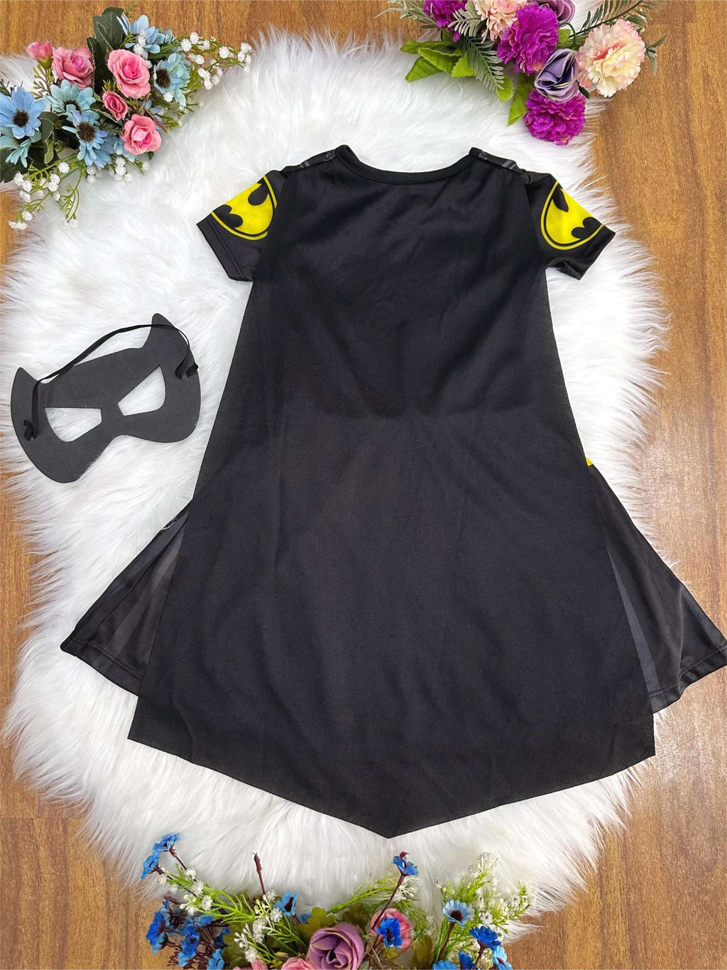 Fantasia Infantil Com Máscara Temática da Batgirl para Festas