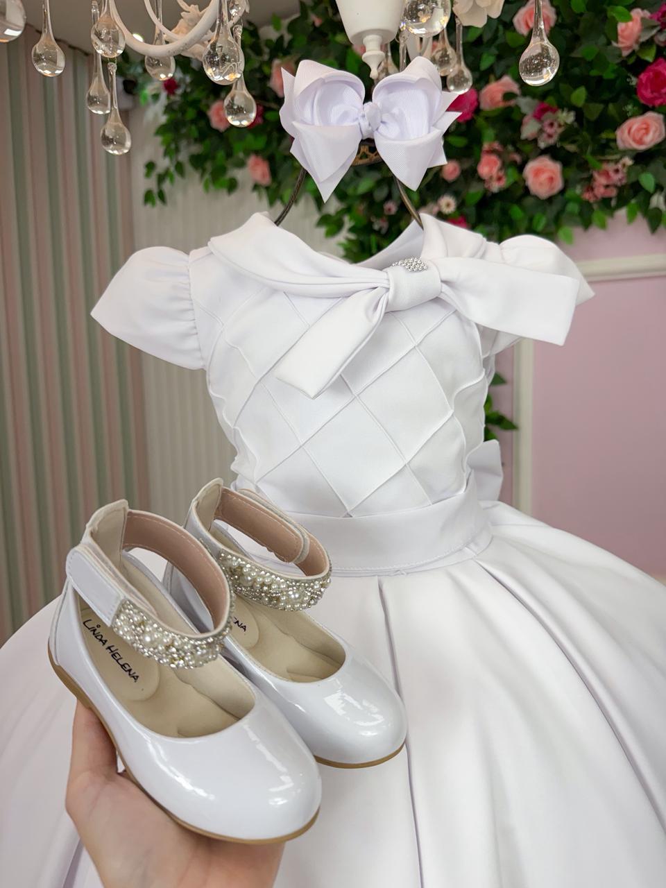 Vestido Branco de Alfaiataria para Crianças Ravena