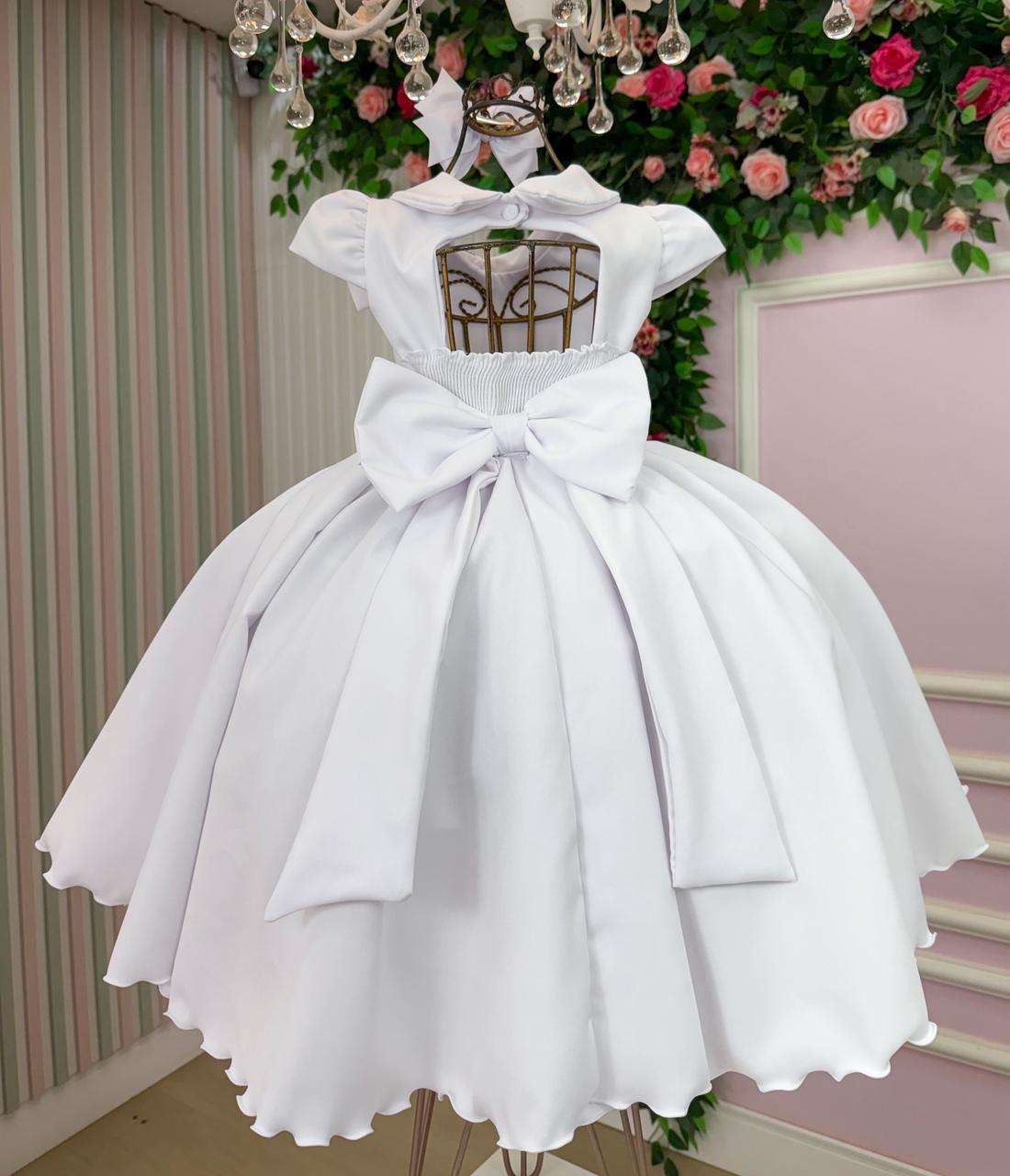 Vestido Branco de Alfaiataria para Crianças Ravena