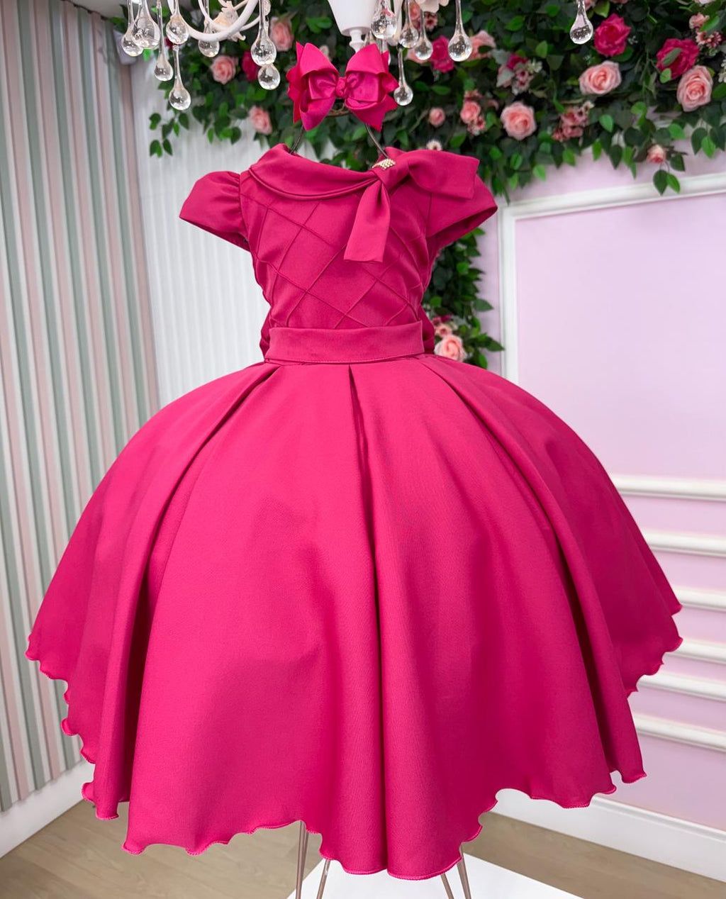 Vestido Pink de Alfaiataria 100% Poliéster para Crianças