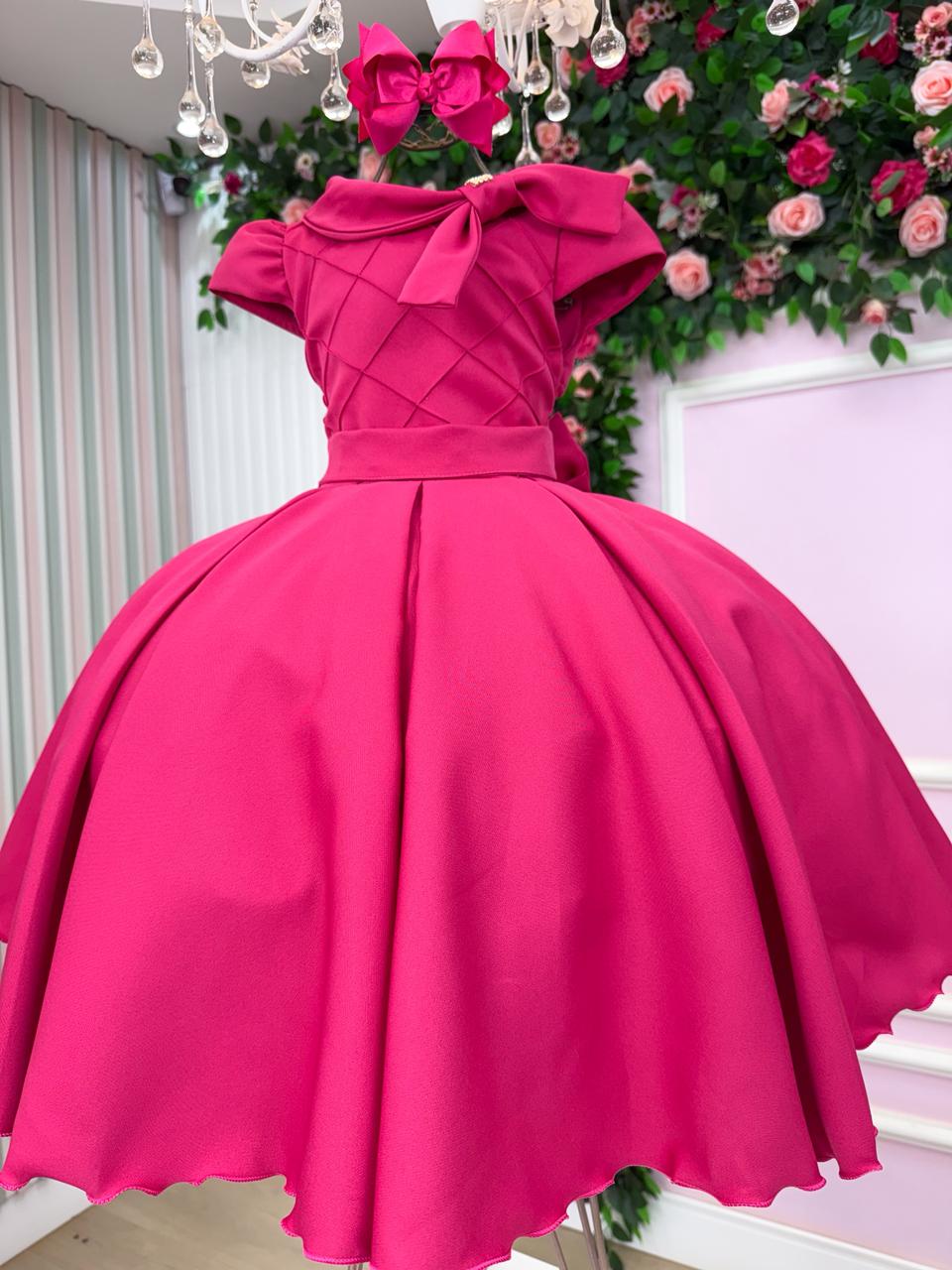Vestido Pink de Alfaiataria 100% Poliéster para Crianças