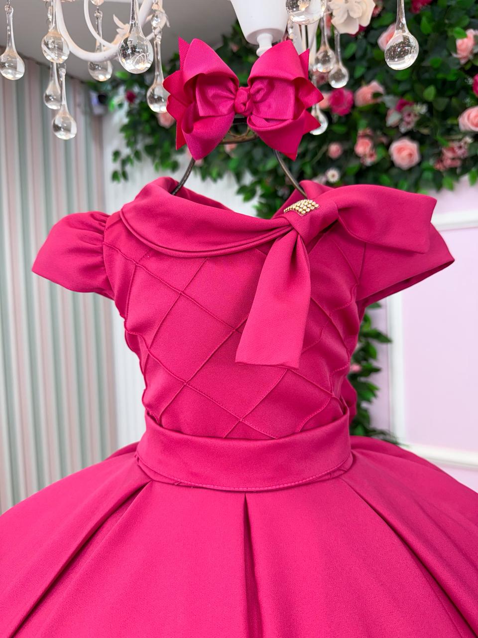 Vestido Pink de Alfaiataria 100% Poliéster para Crianças