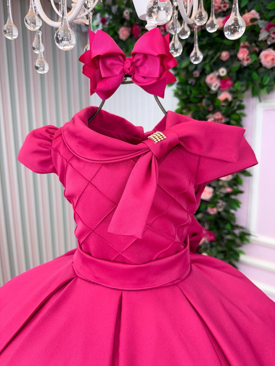 Vestido Pink de Alfaiataria 100% Poliéster para Crianças