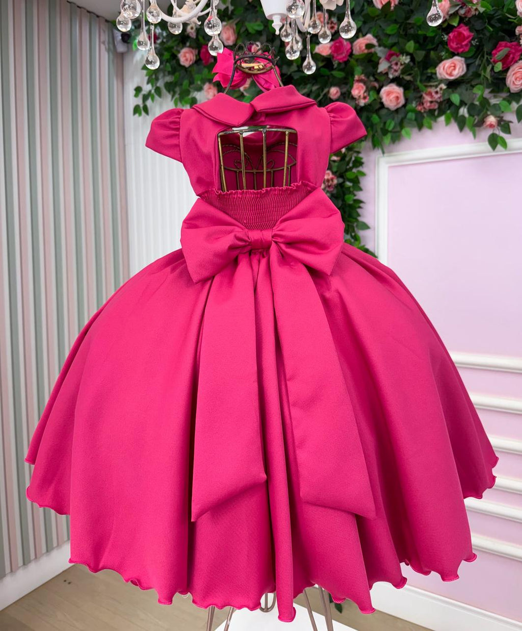 Vestido Pink de Alfaiataria 100% Poliéster para Crianças