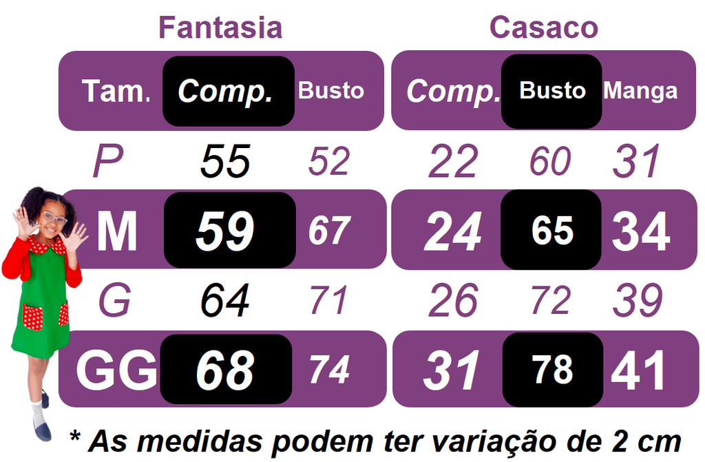 Fantasia Infantil Verde e Vermelho para Festas