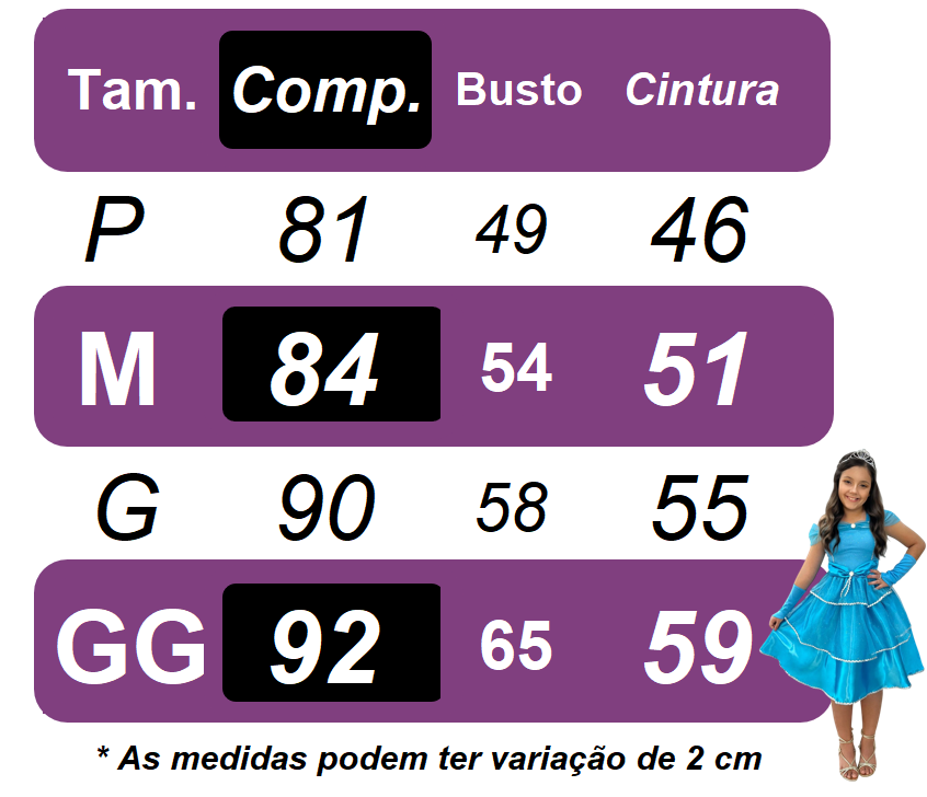 Vestido Infantil de Princesa Frozen com Luvas para Festas