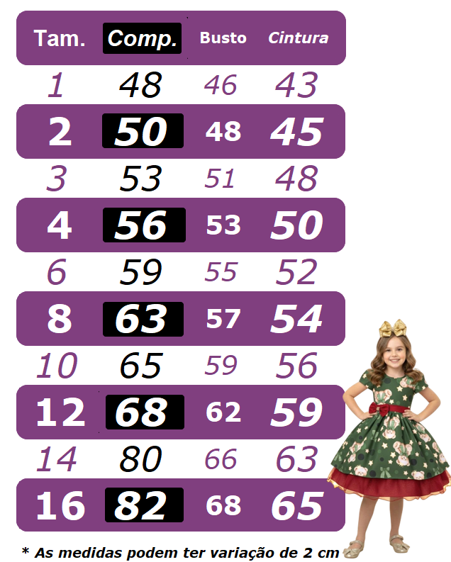 Vestido Infantil Verde e Marsala Ursinhos Natal Festas