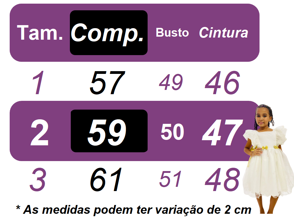 Vestido Infantil Branco com Busto Nervura e Apliques para Daminhas