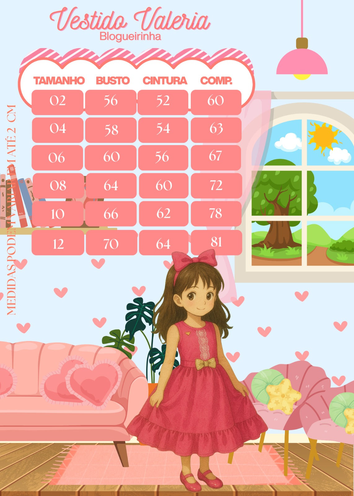 Vestido Infantil Evasê Pink com Renda e Laço de Pérolas
