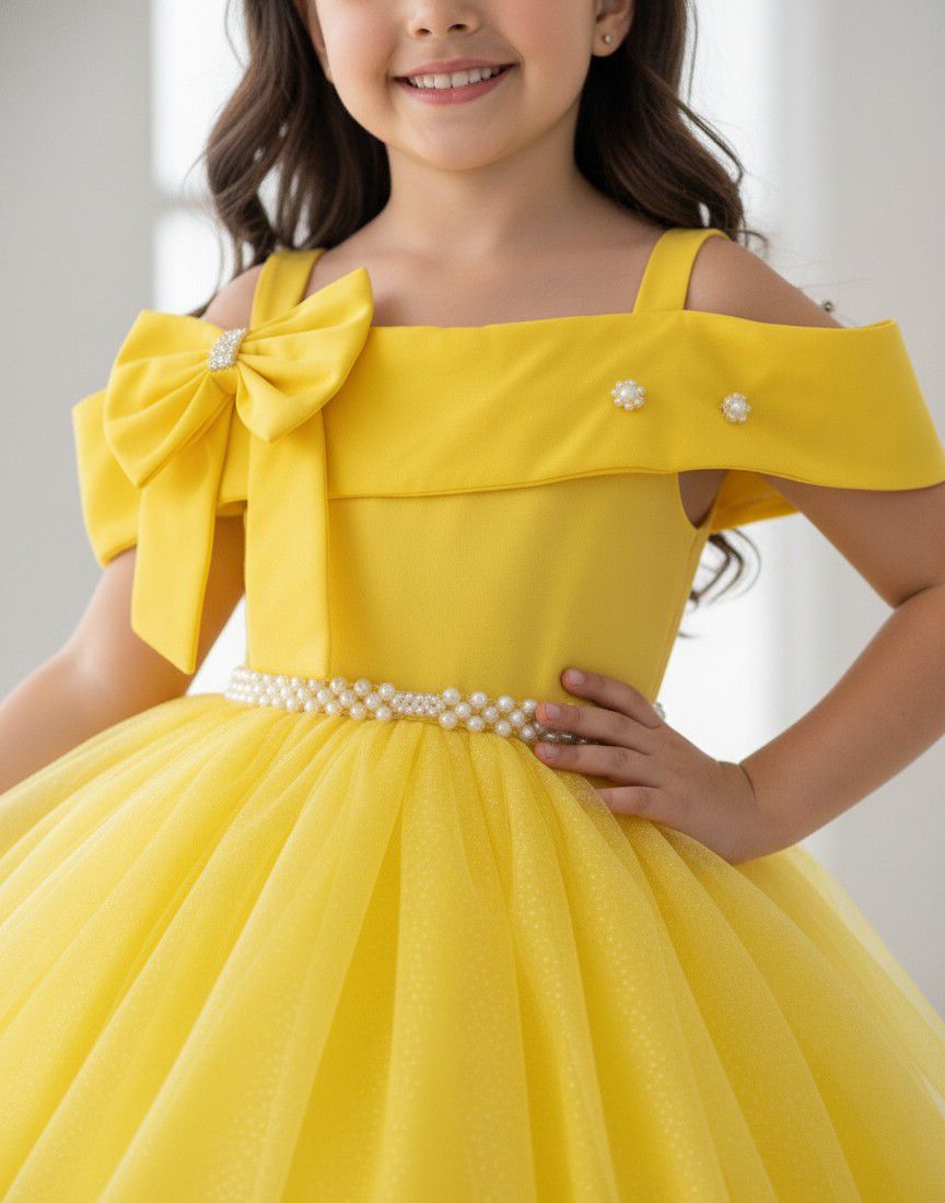 Vestido Longo Amarelo Doce Elegância em Tecido Techno Sport