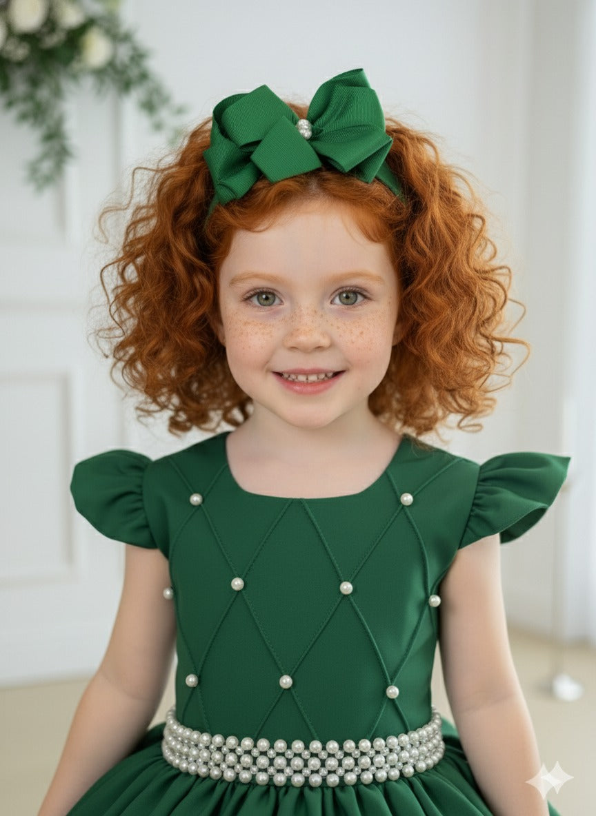 Vestido Longo Verde Esmeralda em Tule e Poliéster para Festas e Eventos