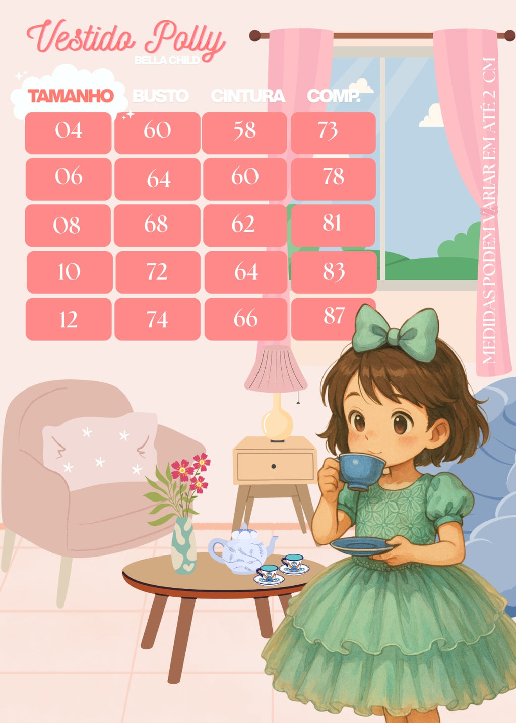 Vestido Infantil Rosa Chiclete em Tule com Bordados Florais
