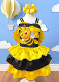 Fantasia Infantil Abelhinha Amarelo e Preto com Detalhes Dourados