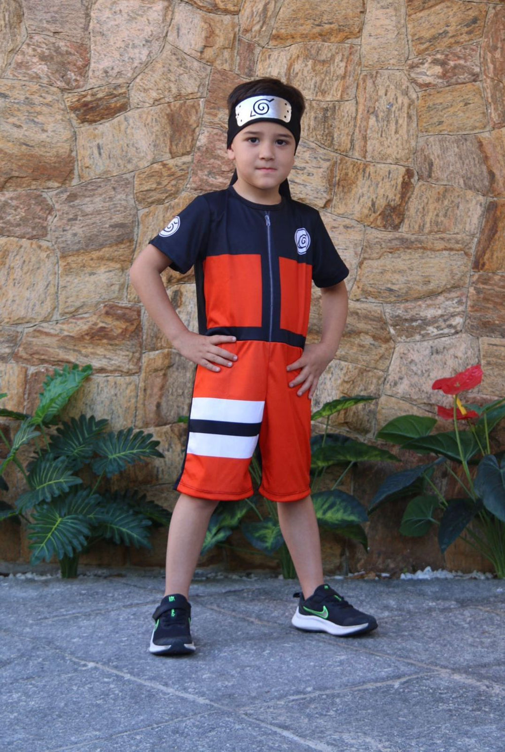 Fantasia Infantil Menino Naruto em Tecido Lavável à Mão