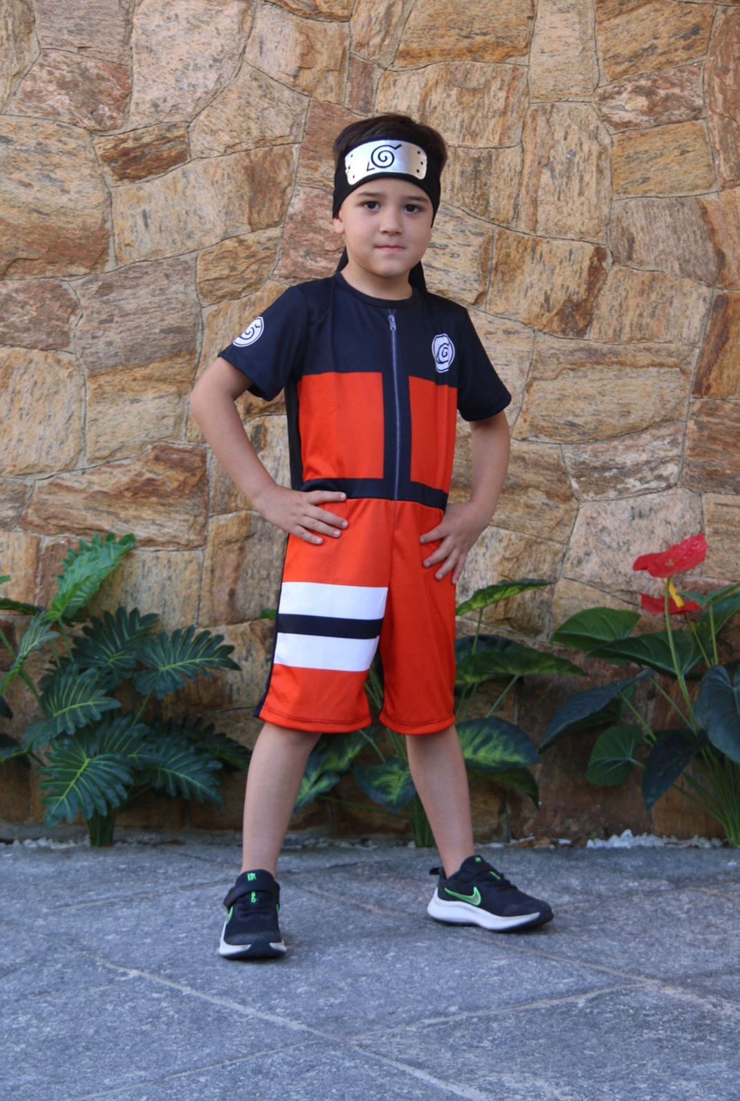 Fantasia Infantil Menino Naruto em Tecido Lavável à Mão