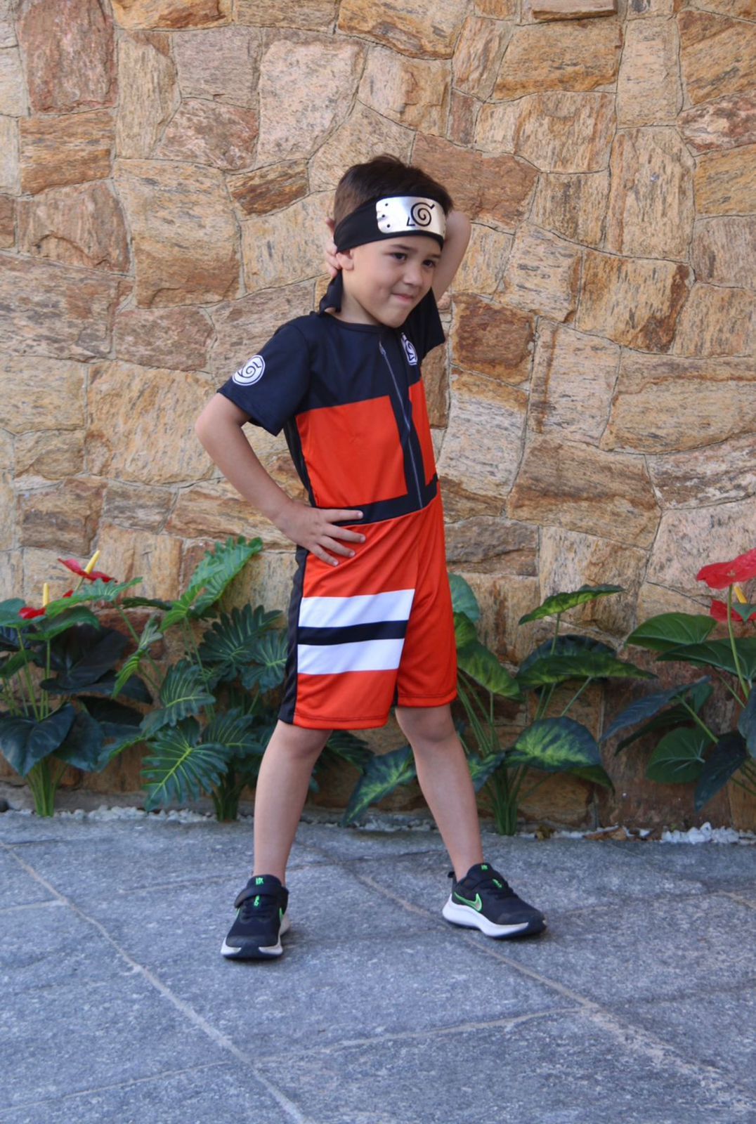 Fantasia Infantil Menino Naruto em Tecido Lavável à Mão