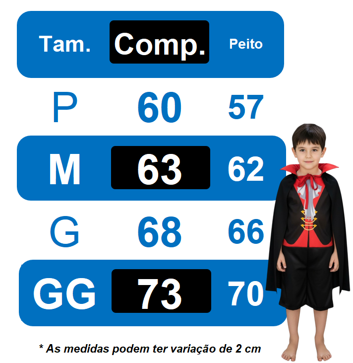 Fantasia Infantil de Vampiro em Helanca com Capa e Dentadura