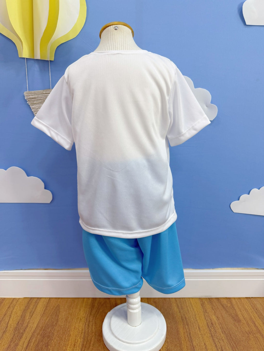 Fantasia Infantil Médico em Poliéster com Estampa Realista em Branco e Azul