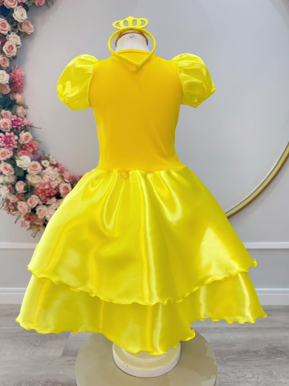 Fantasia Infantil Bela e a Fera com Tiara Luxo