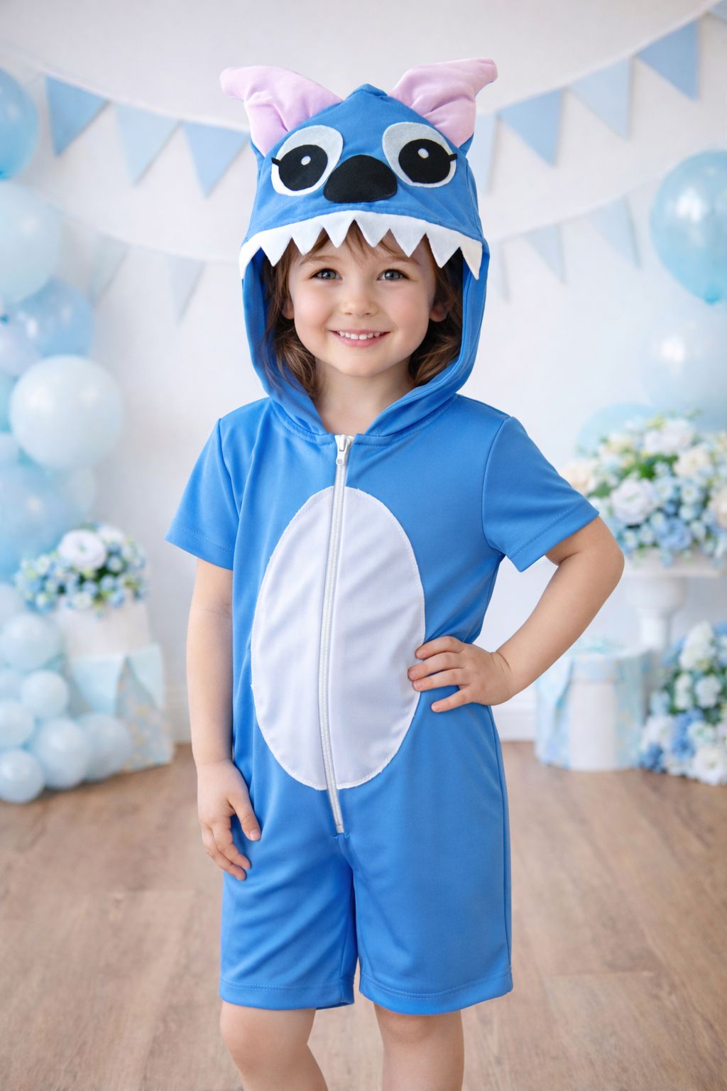 Fantasia Azul do Stitch Angel Lilo para Crianças