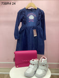 Vestido Infantil Tamanho 4 com Bolsa e Calçado - Kit 3 Peças