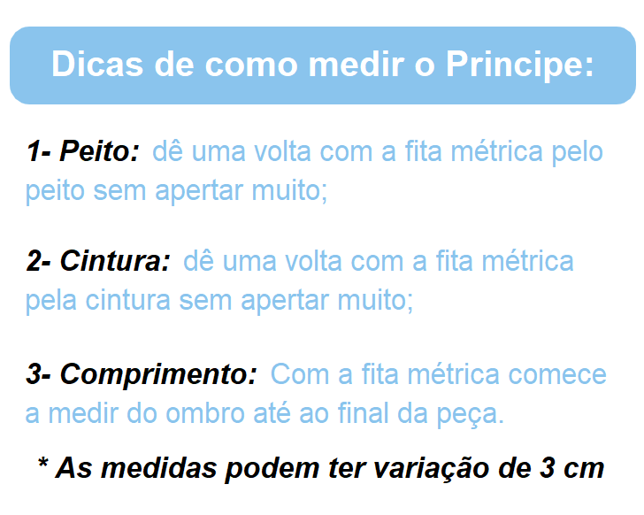 Fantasia Príncipe Luxo Azul Royal para Crianças