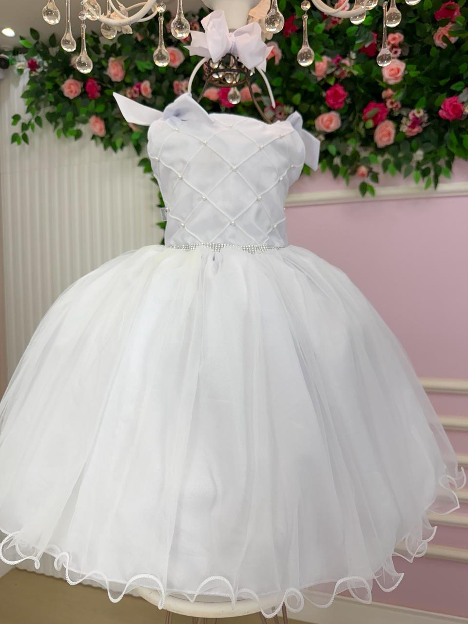 Vestido Infantil Elegante em Tule Verde Profundo