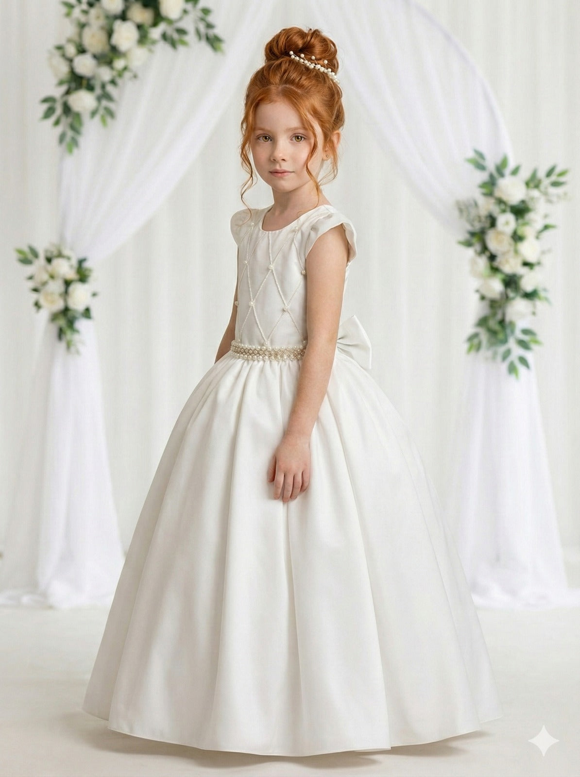 Vestido Longo Off White com Babado de Tule para Festas e Formaturas