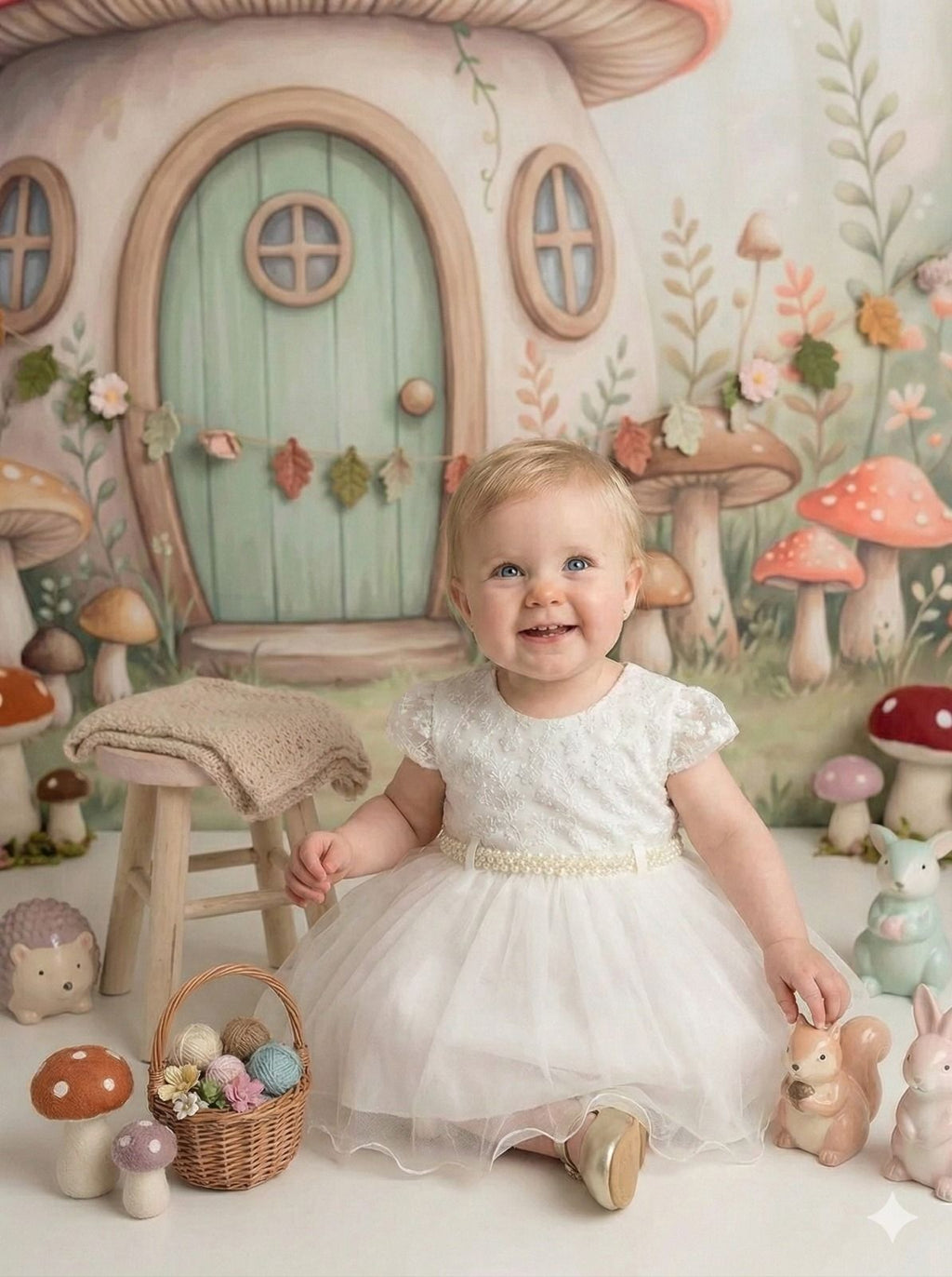 Vestido Infantil Off com Tule Bordado e Saia Rodada