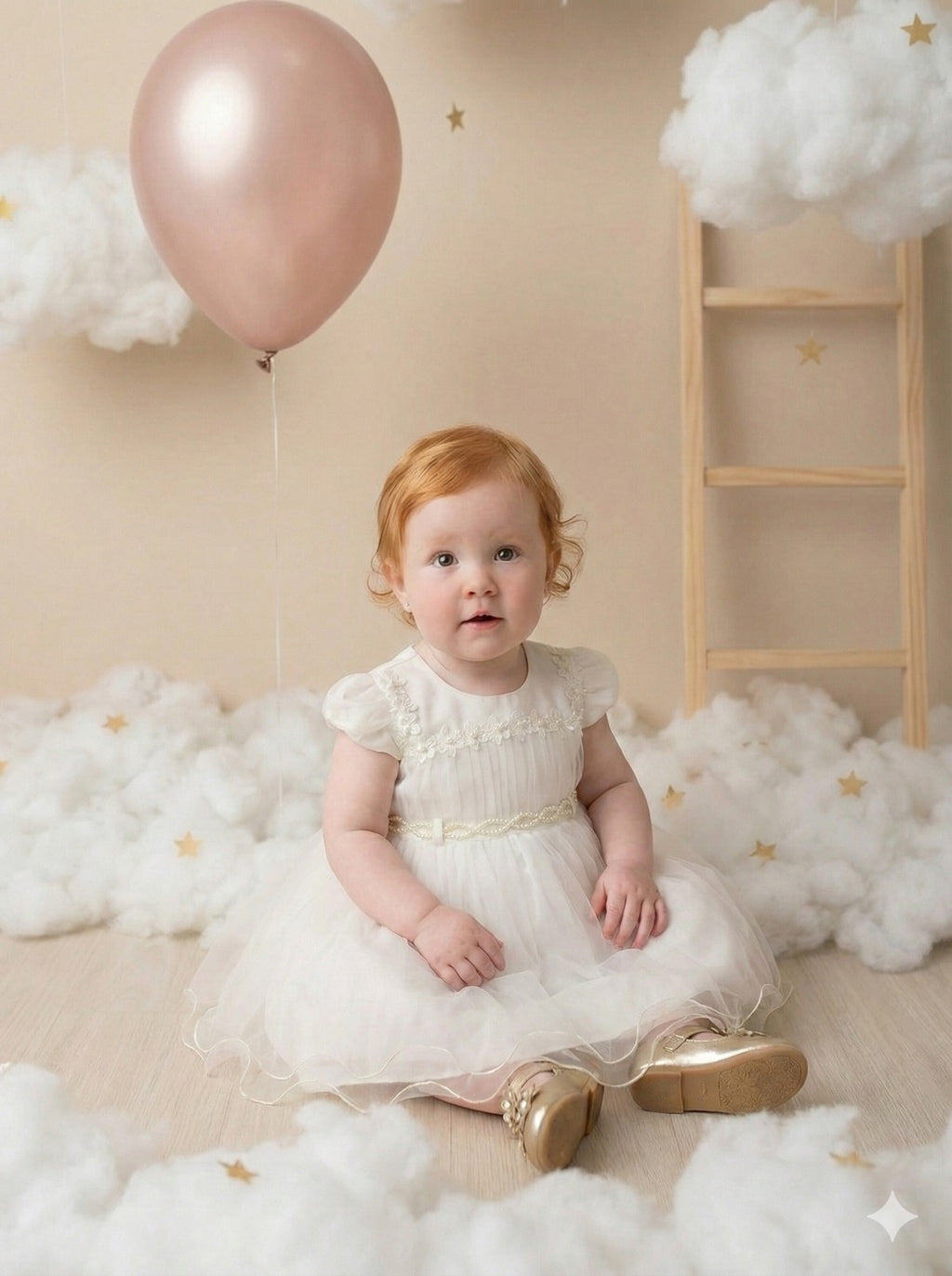 Vestido Infantil Off com Tule e Apliques de Flores
