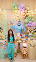 Fantasia Princesa Verde Tiffany em Tecido Cetim 100% Poliéster