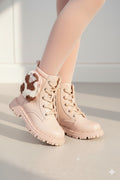 Bota Infantil Coturno Rosa Mimosa em Material Sintético