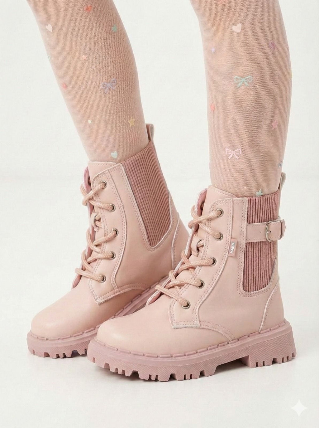 Bota Infantil Coturno Confortável em Material Sintético Jade Rose