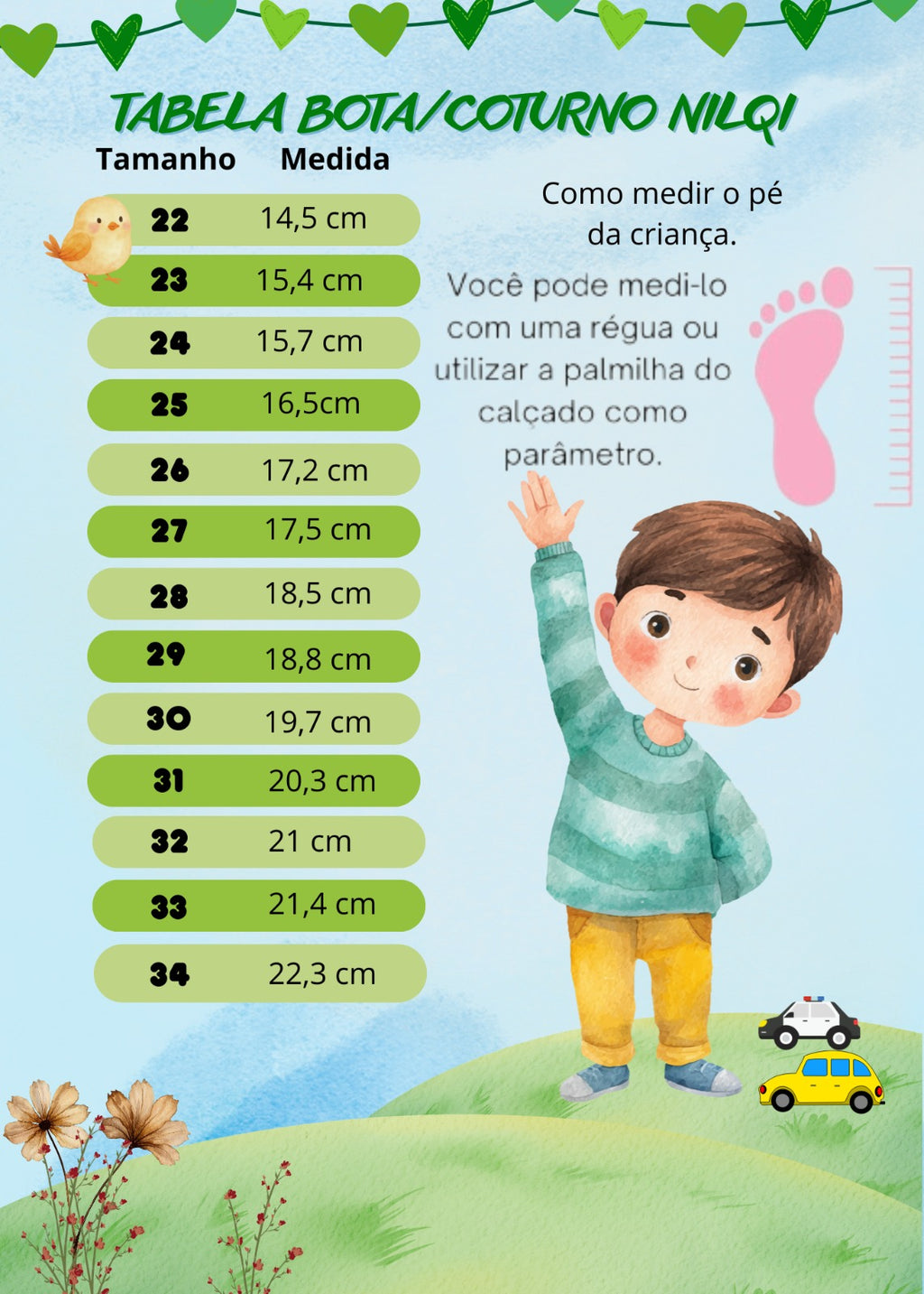 Bota Infantil Texana Preta em Material Sintético com Zíper Lateral