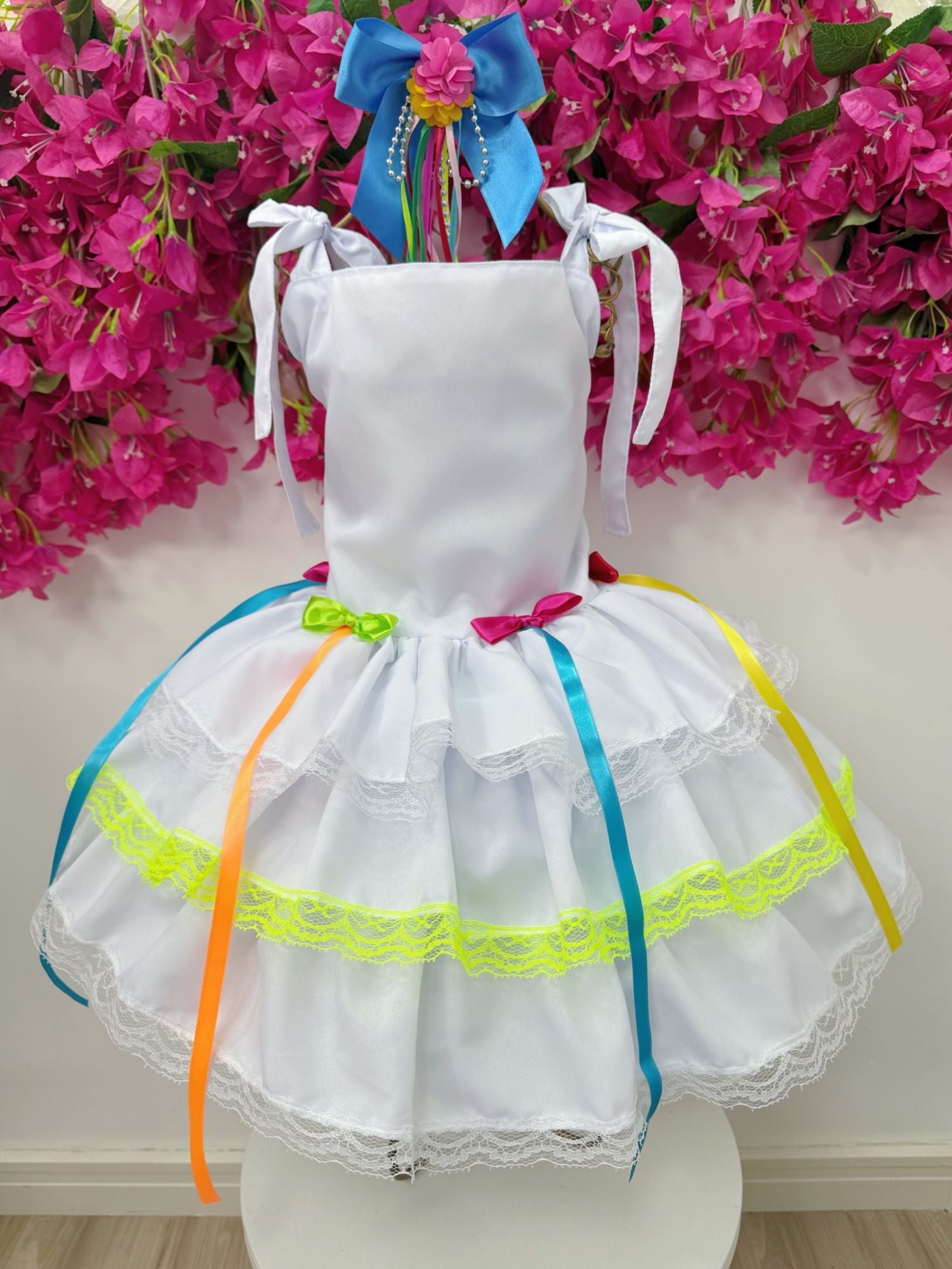 Vestido Infantil Luxo Junino Arraiá Caipira para Noiva