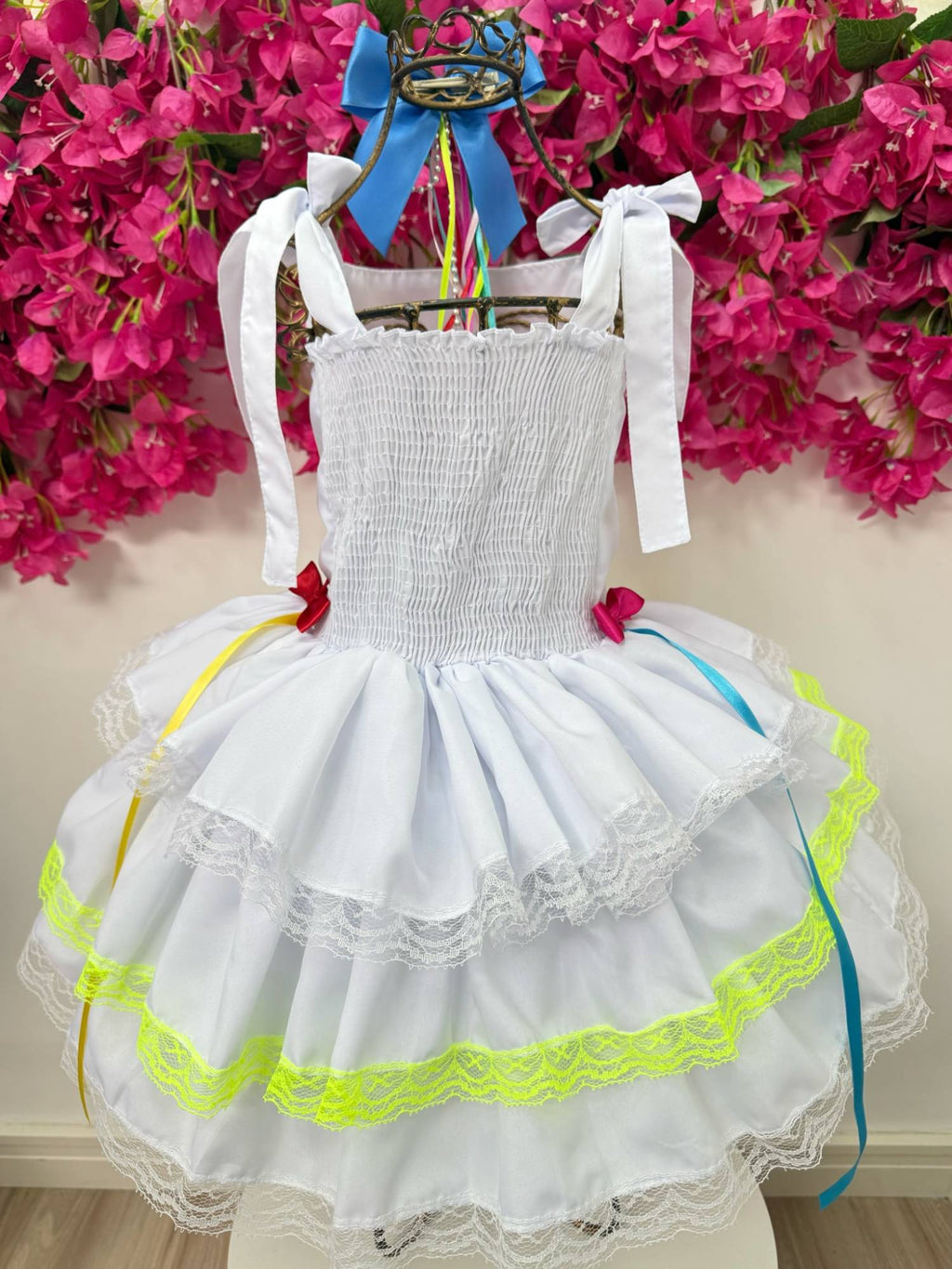 Vestido Infantil Luxo Junino Arraiá Caipira para Noiva