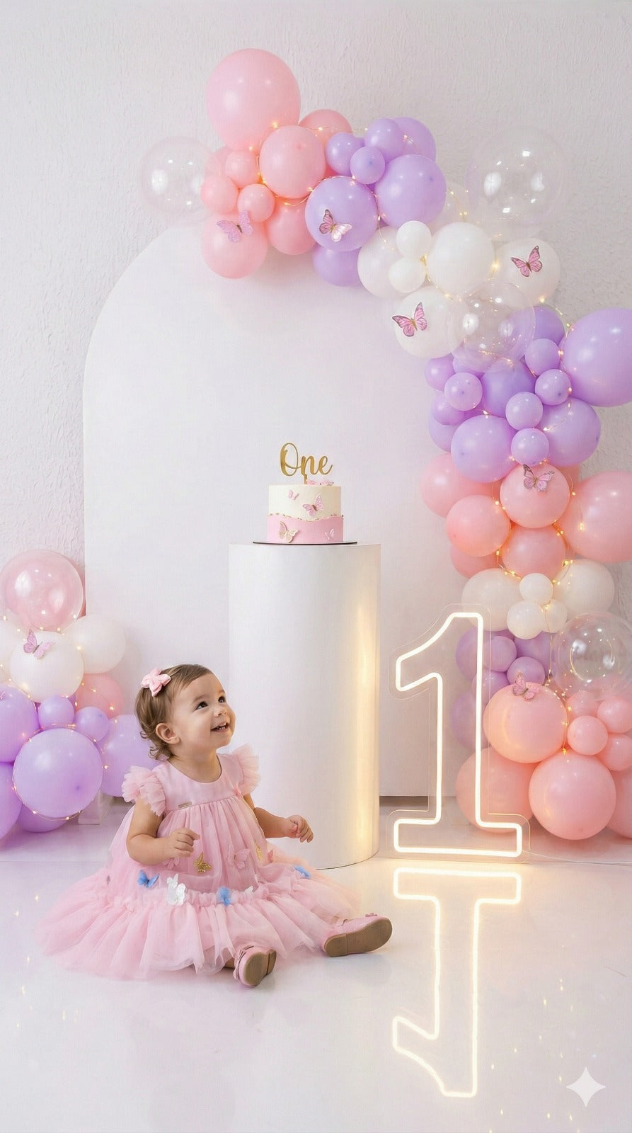 Vestido Infantil Luxo Jardim Encantado Rosa em Tule para Bebê