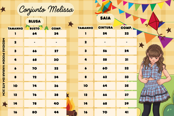 Conjunto Junino Vermelho para Meninas com Estampa Xadrez