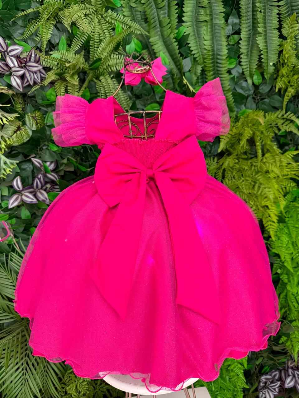 Vestido Pink Luxinho com LED para Crianças