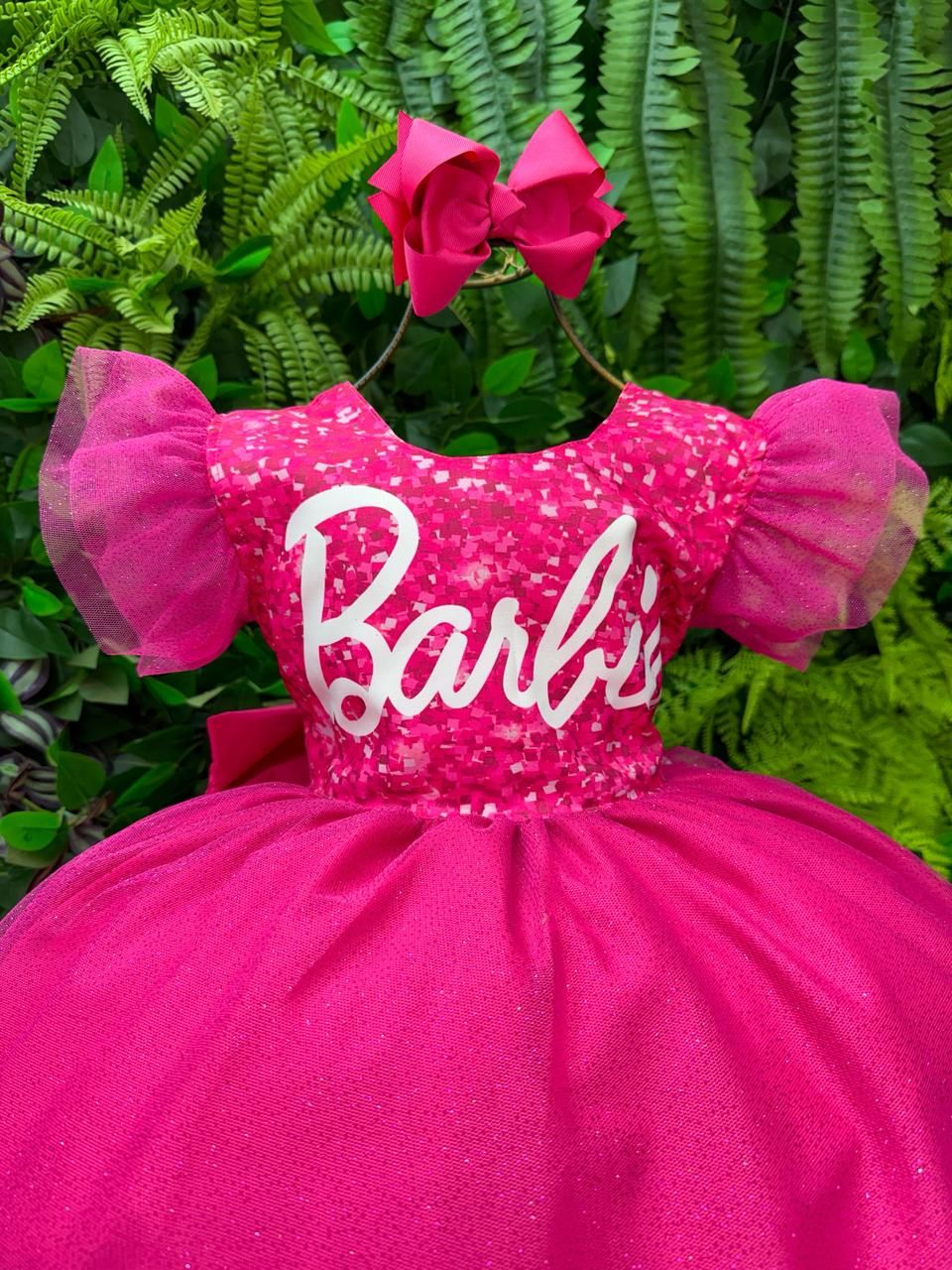 Vestido Pink Luxinho com LED para Crianças