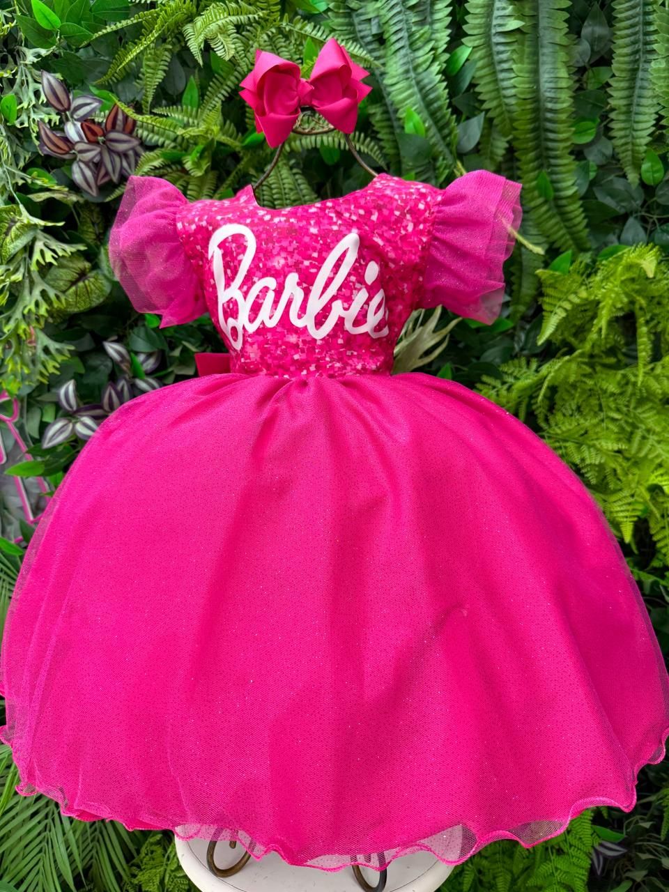 Vestido Pink Luxinho com LED para Crianças