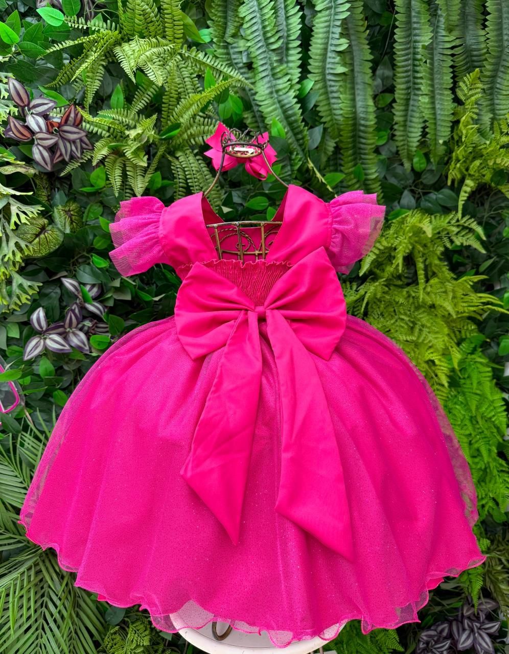 Vestido Pink Luxinho com LED para Crianças