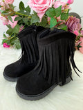 Bota Infantil Estilo Texana Boiadeira em Material Sintético Preto