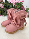 Bota Infantil Texana Boiadeira Rosa em Material Sintético