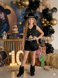 Conjunto Estrelado Preto para Blogueirinha Boiadeira