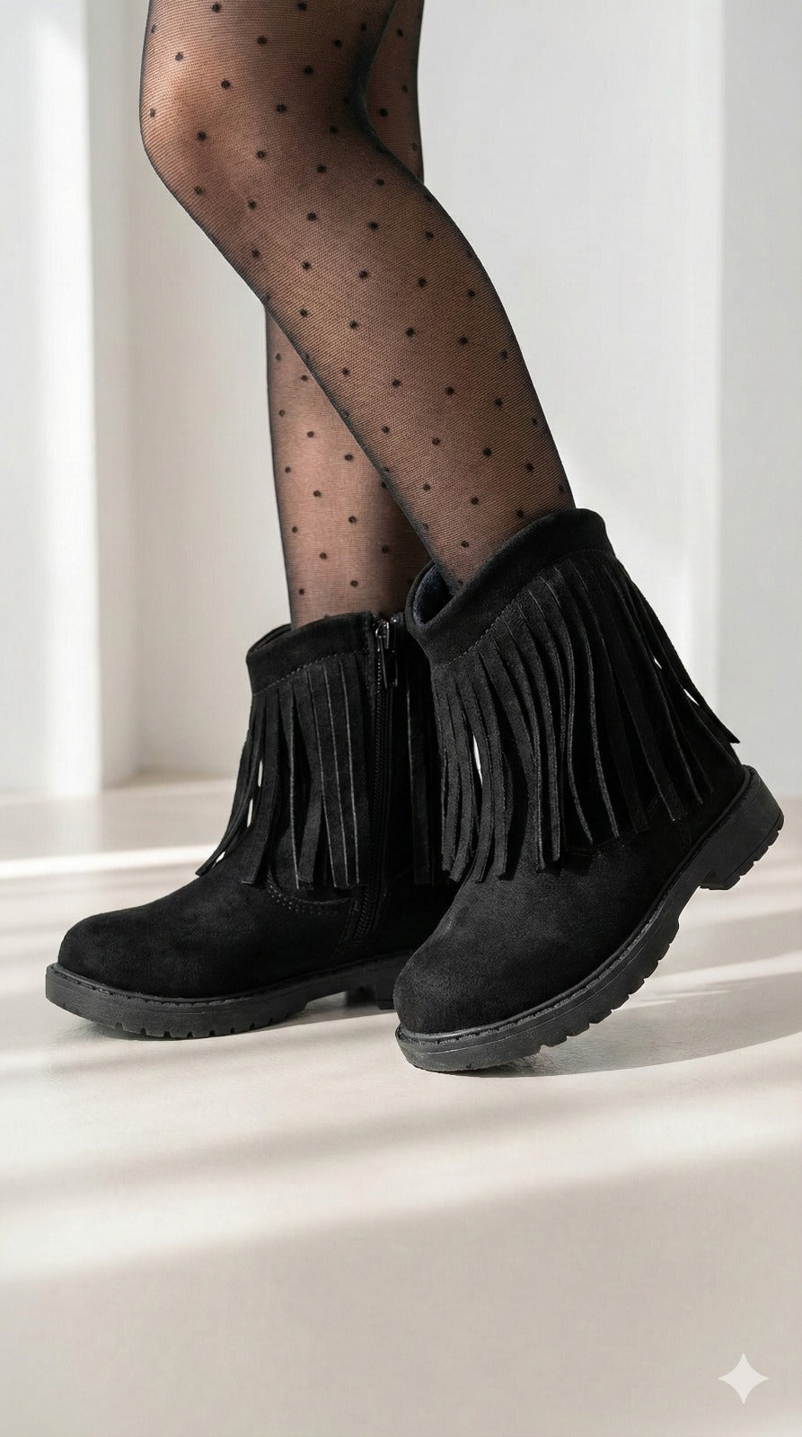 Bota Infantil Estilo Texana Boiadeira em Material Sintético Preto