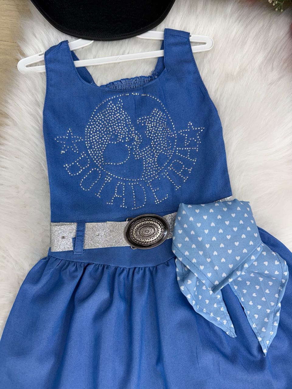 Vestido Infantil Boiadeira do Sertão em Tecido Leve e Confortável
