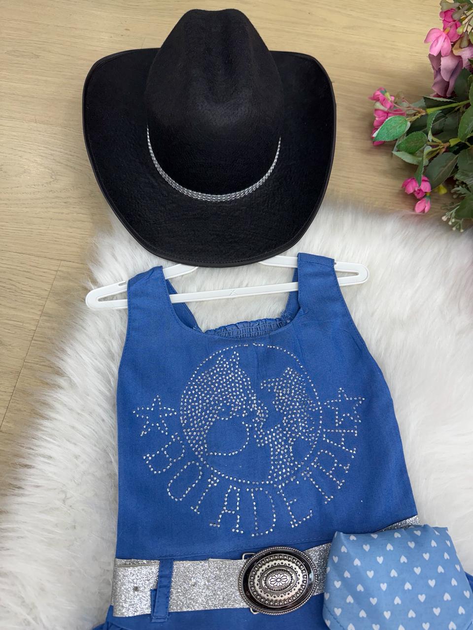Vestido Infantil Boiadeira do Sertão em Tecido Leve e Confortável