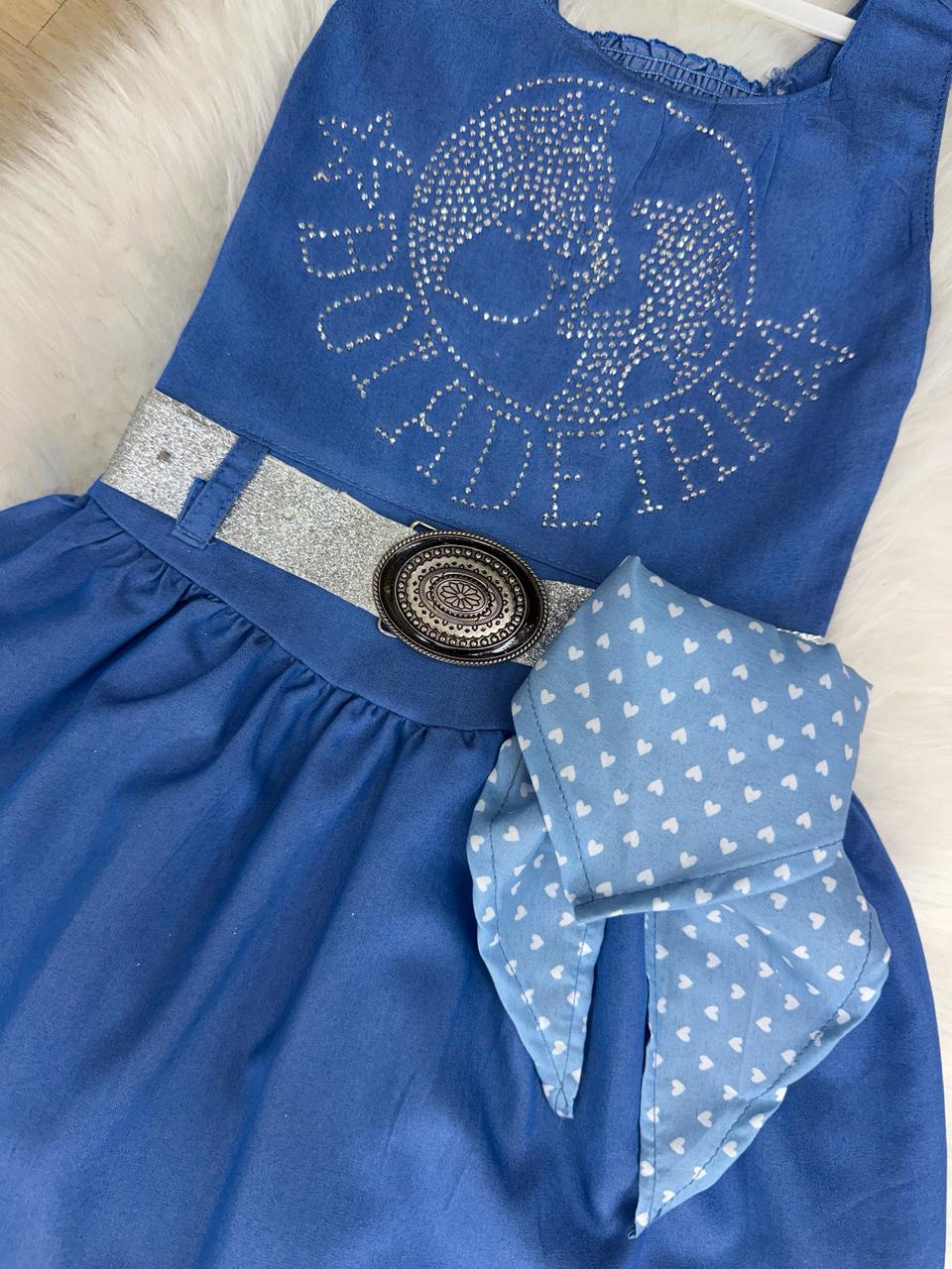 Vestido Infantil Boiadeira do Sertão em Tecido Leve e Confortável